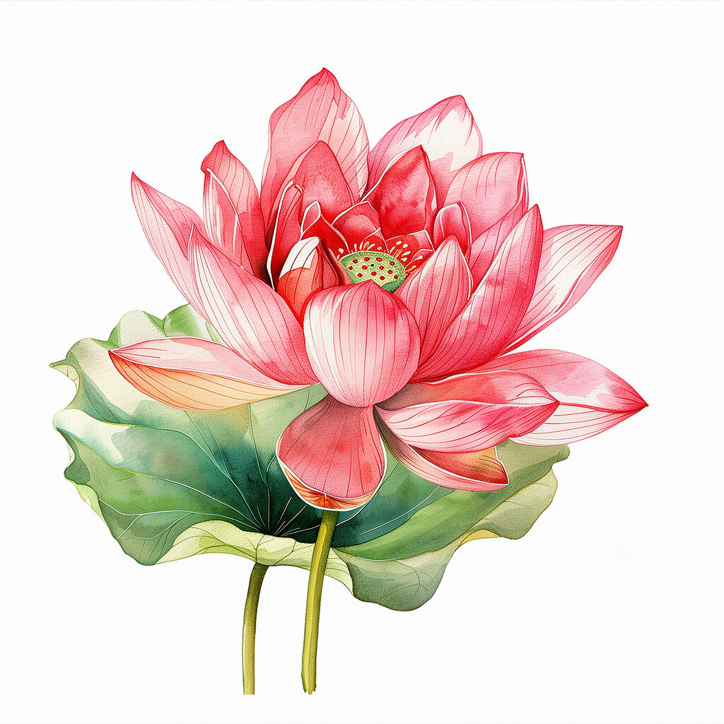 Watercolor of a pink flower