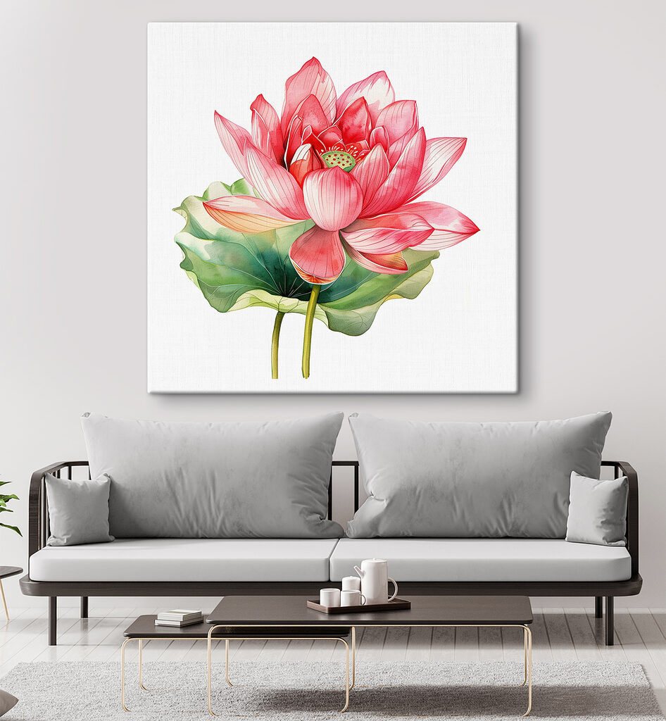 Watercolor of a pink flower