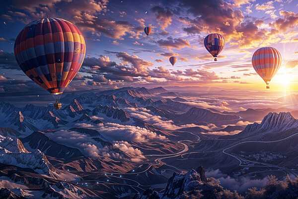 Hot air balloons in the sky