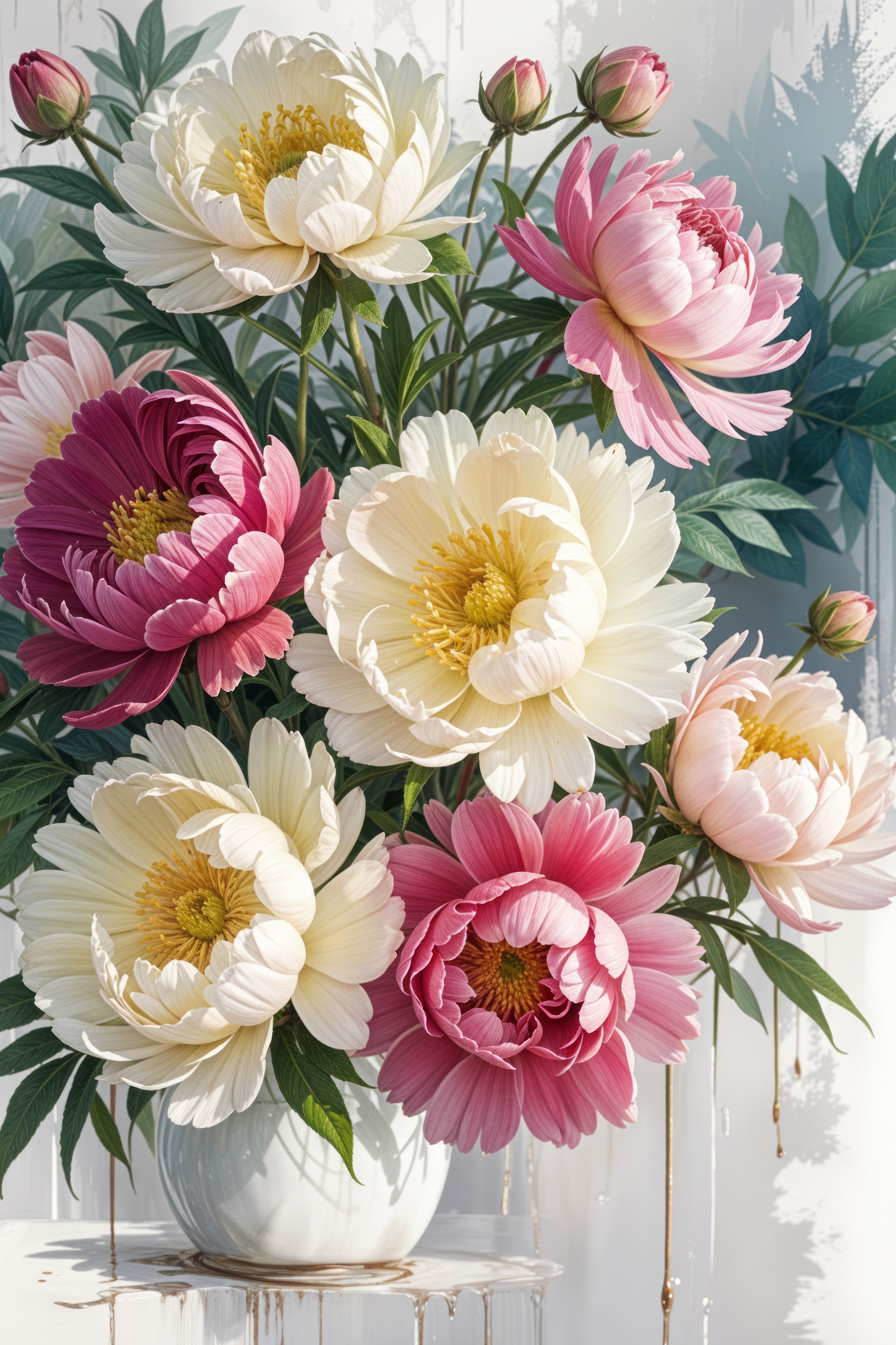 Bouquet of flowers with leaves Bouquet of flowers with leaves