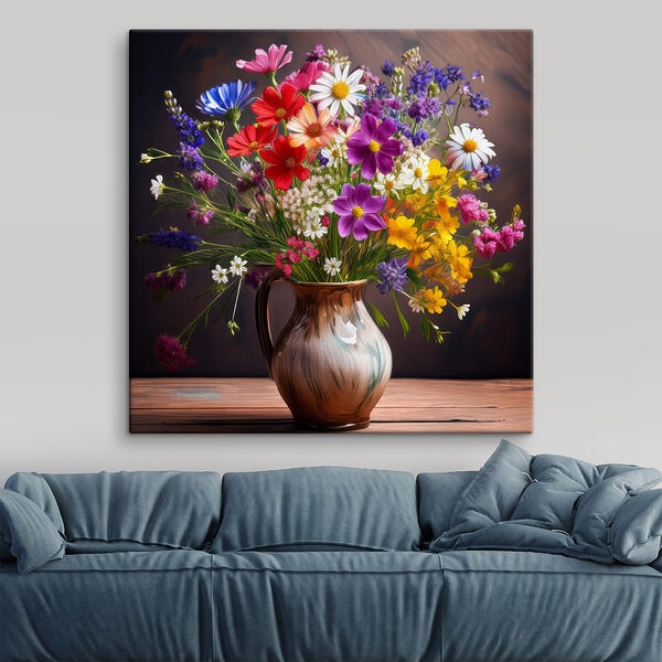 Quadri Vaso di fiori su un tavolo (COD: s40420) Quadri Quadri Vaso di fiori su un tavolo (COD: s40420)