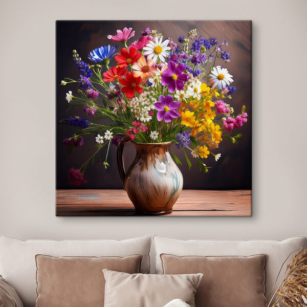 Vase of flowers on a table