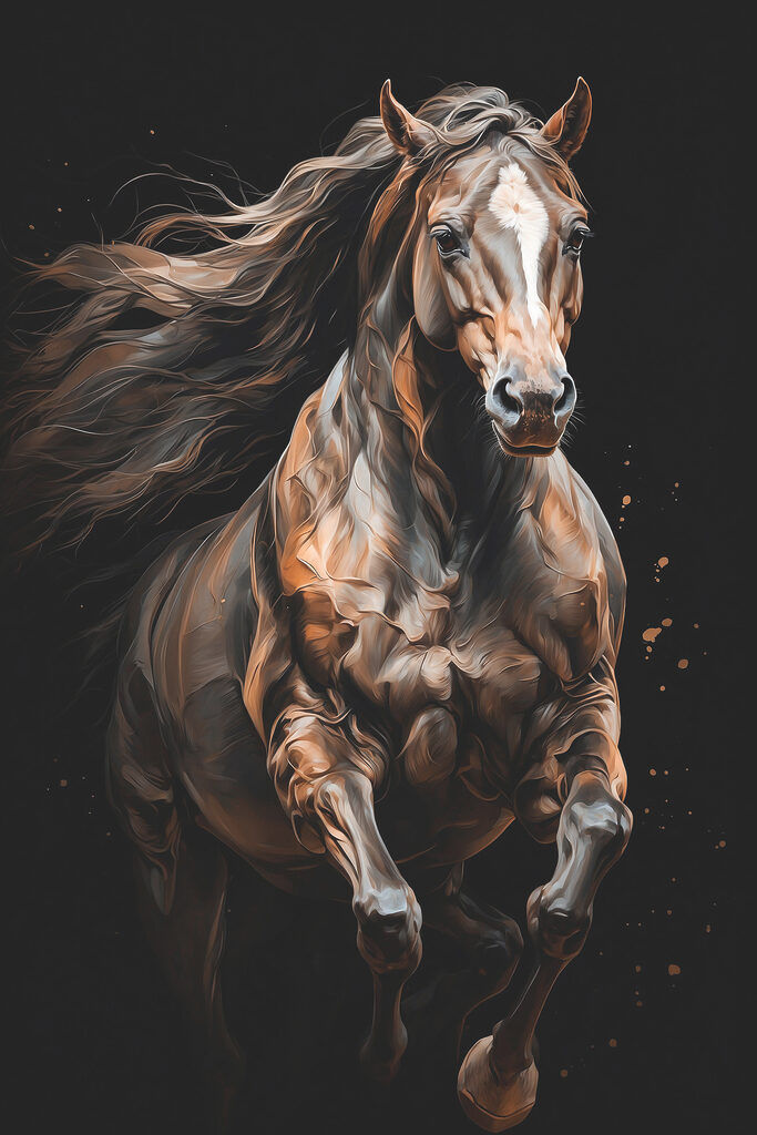 Horse with long hair running Horse with long hair running