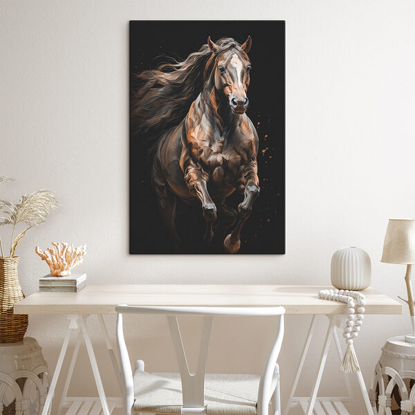 Horse with long hair running Horse with long hair running
