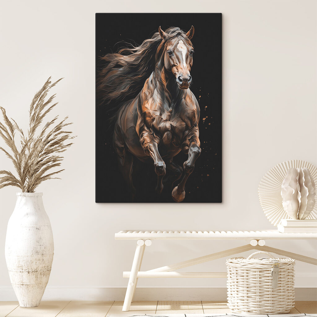 Horse with long hair running Horse with long hair running