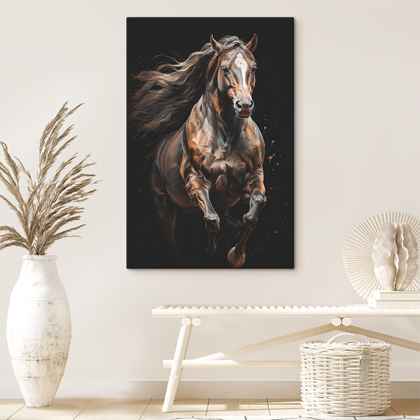Horse with long hair running Horse with long hair running
