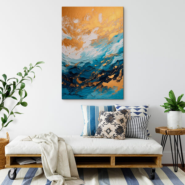 Azure currents meet amber shores