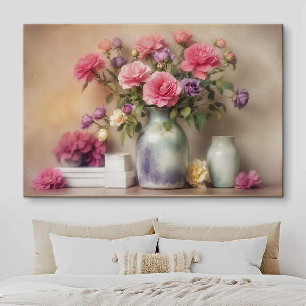 Quadri Quadri Vaso con fiori su una mensola (COD: s40333)