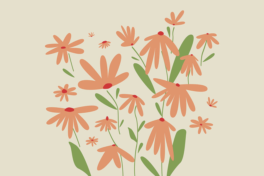 Carta da parati Gruppo di fiori arancioni - immagine 3