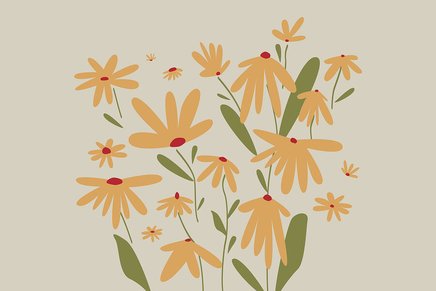 Carta da parati Gruppo di fiori gialli - immagine 3