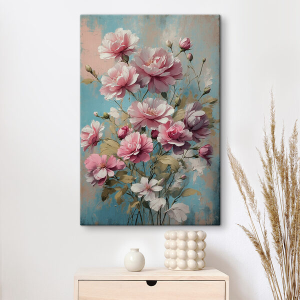 Quadri Dipinto di fiori rosa (COD: s40343) Quadri Quadri Dipinto di fiori rosa (COD: s40343)