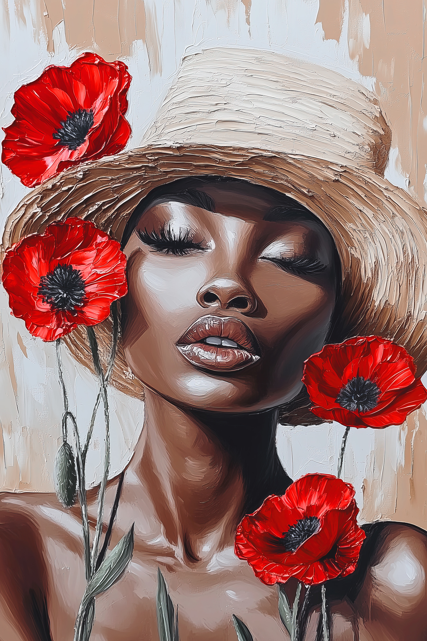 Woman with flowers in her hair