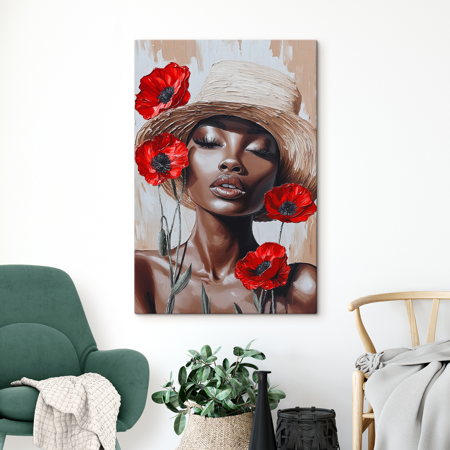 Woman with flowers in her hair
