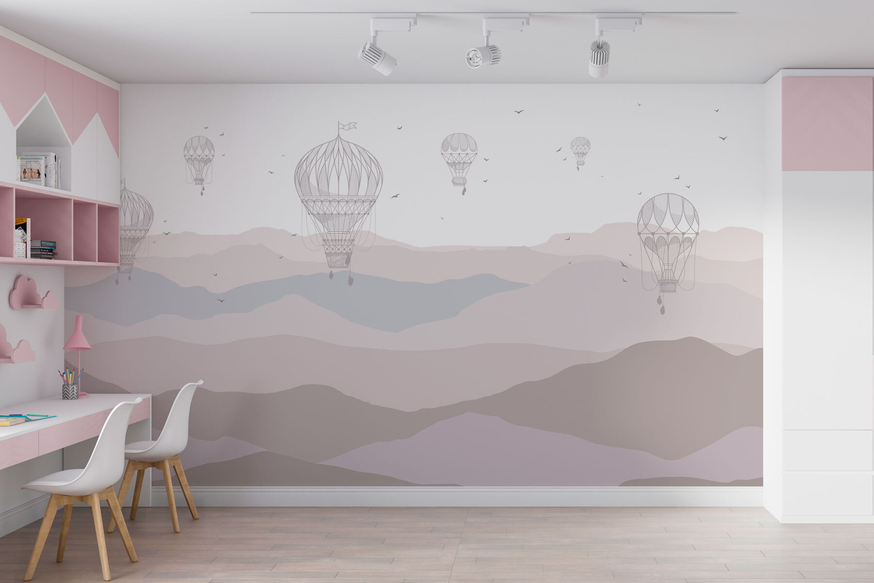 Group of hot air balloons in the sky