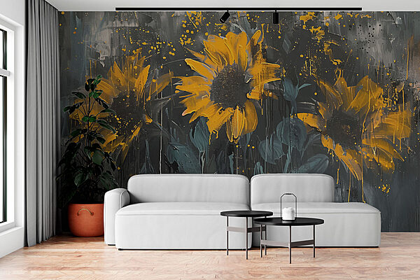 Pittura di fiori gialli Pittura di fiori gialli