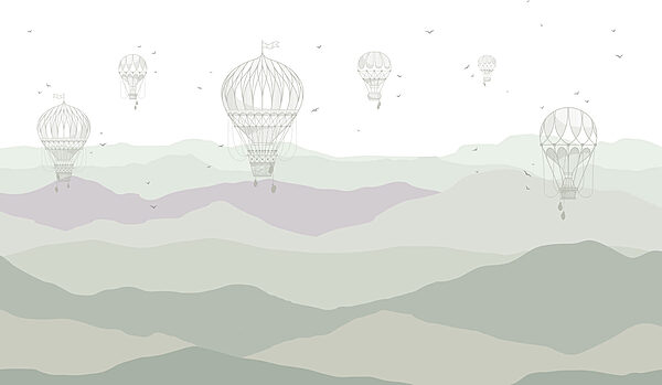 Group of hot air balloons in the sky