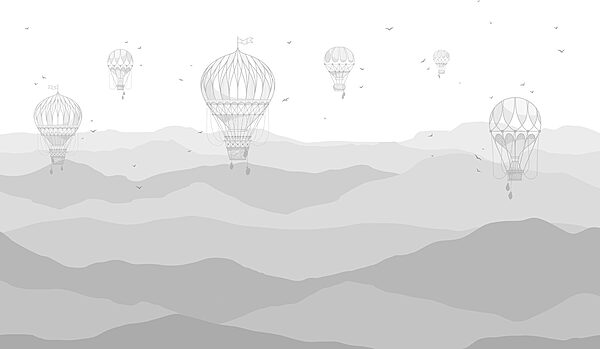 Gruppo di mongolfiere nel cielo Gruppo di mongolfiere nel cielo