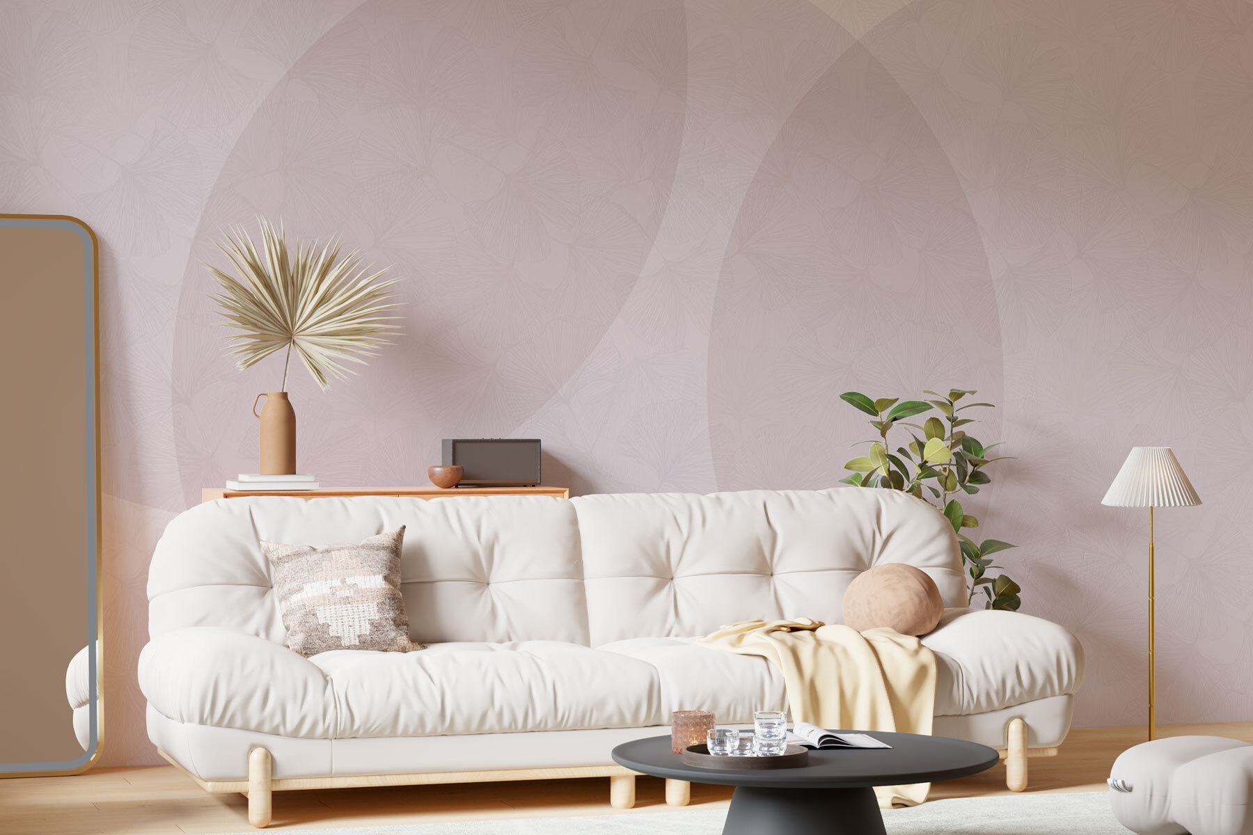 White and pink background with circles White and pink background with circles