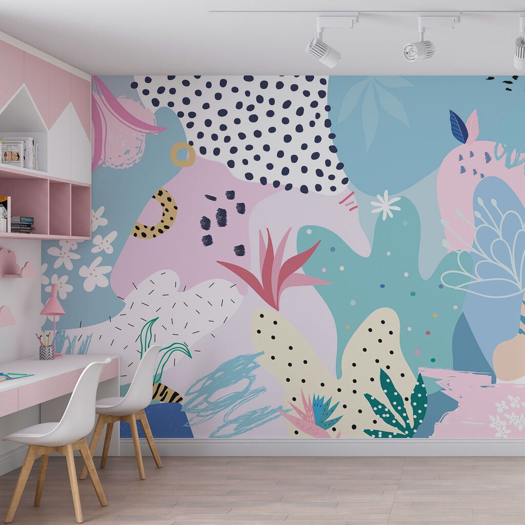 Colorful pattern with different shapes and colors