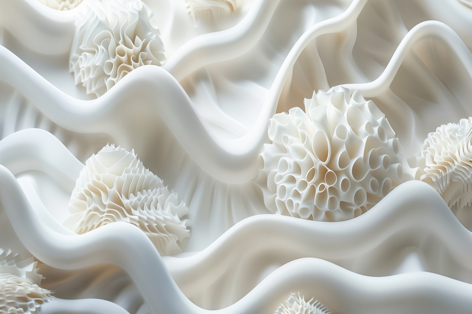 White fabric with white balls