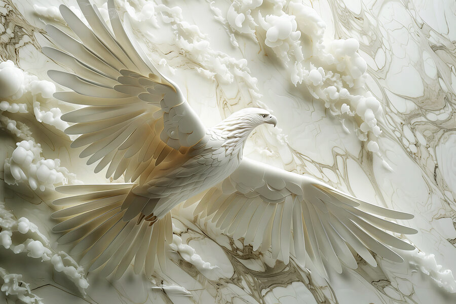 Uccello bianco che vola nell'aria