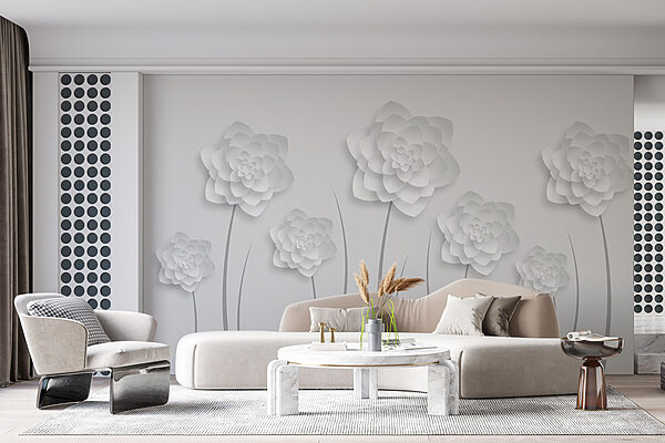 Fiori di carta bianca su sfondo bianco Fiori di carta bianca su sfondo bianco