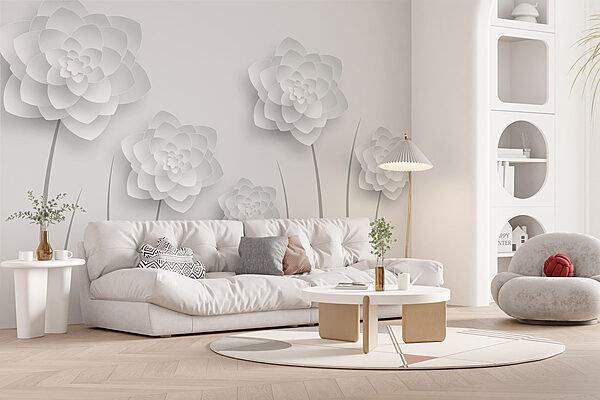Fiori di carta bianca su sfondo bianco Fiori di carta bianca su sfondo bianco