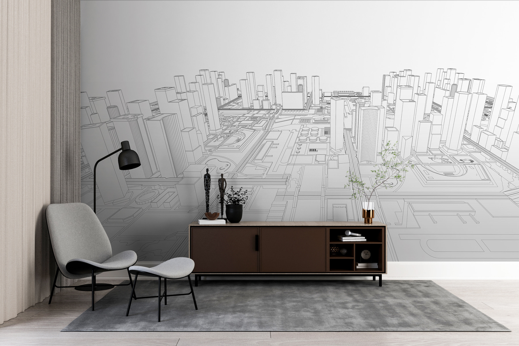 Drawing of a city