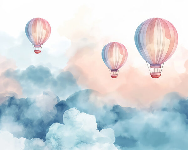 Gruppo di mongolfiere nel cielo Gruppo di mongolfiere nel cielo