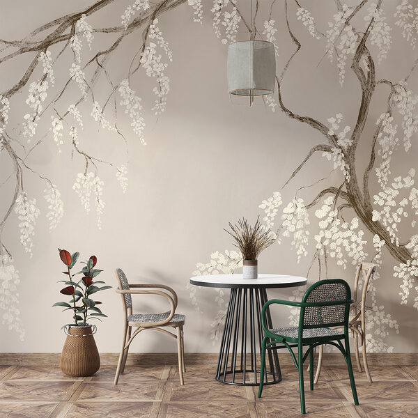Ramo d'albero con fiori bianchi Ramo d'albero con fiori bianchi