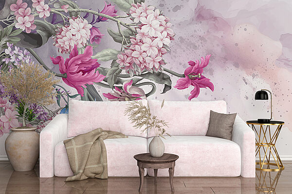 Pittura di fiori su sfondo bianco Pittura di fiori su sfondo bianco