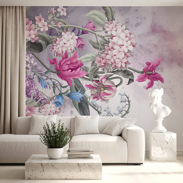 Pittura di fiori su sfondo bianco Pittura di fiori su sfondo bianco