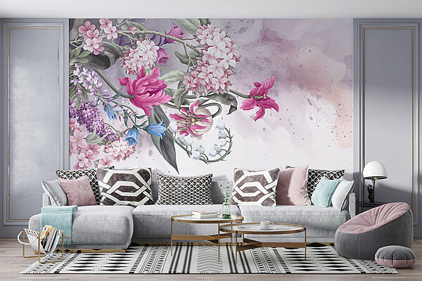 Pittura di fiori su sfondo bianco Pittura di fiori su sfondo bianco
