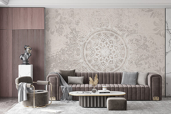 Mandala bianco e grigio Mandala bianco e grigio