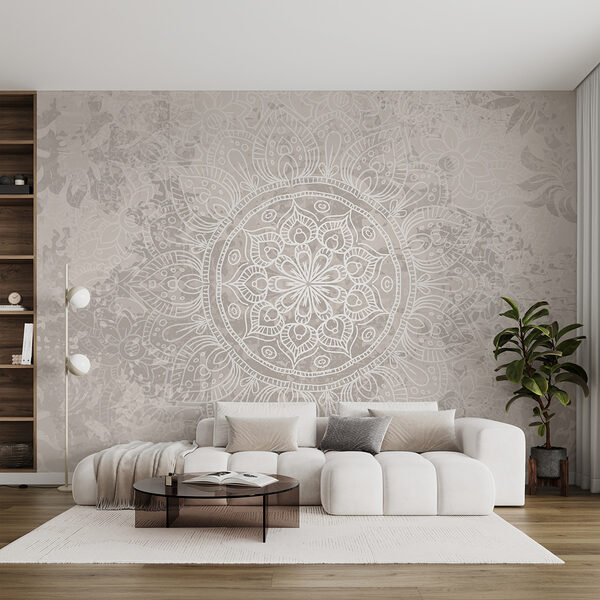 Mandala bianco e grigio Mandala bianco e grigio