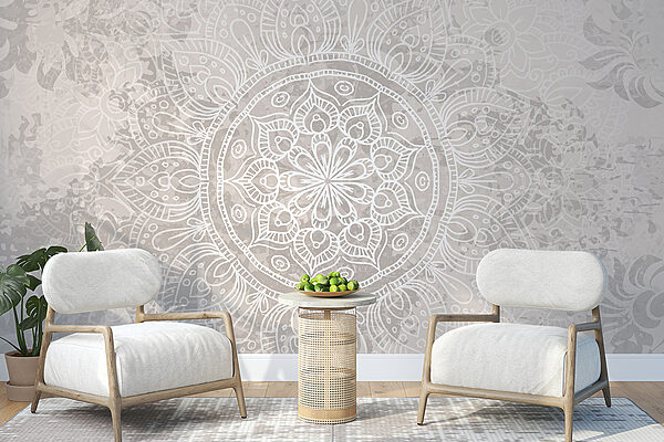 Mandala bianco e grigio Mandala bianco e grigio