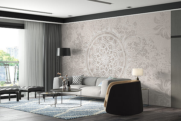 Mandala bianco e grigio Mandala bianco e grigio