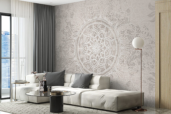 Mandala bianco e grigio Mandala bianco e grigio