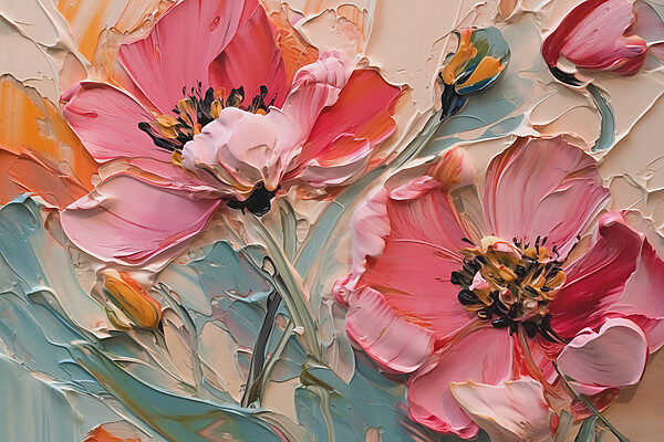 Pittura di fiori su tela Pittura di fiori su tela
