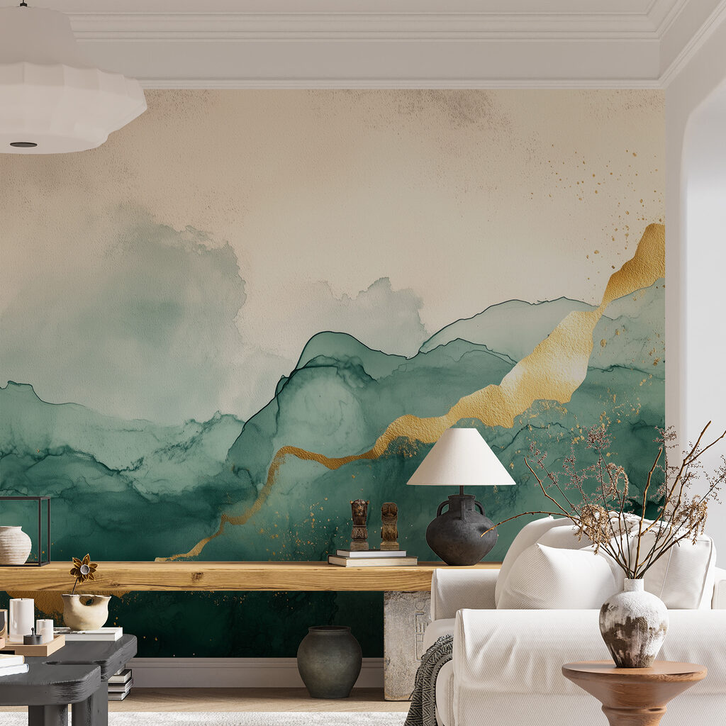 Emerald hills under a shimmering sky