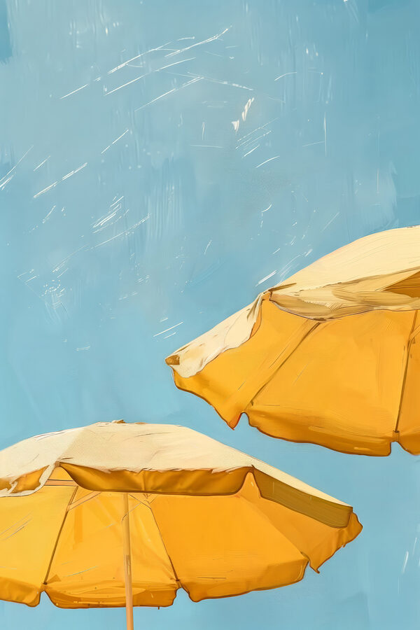 Group of yellow umbrellas