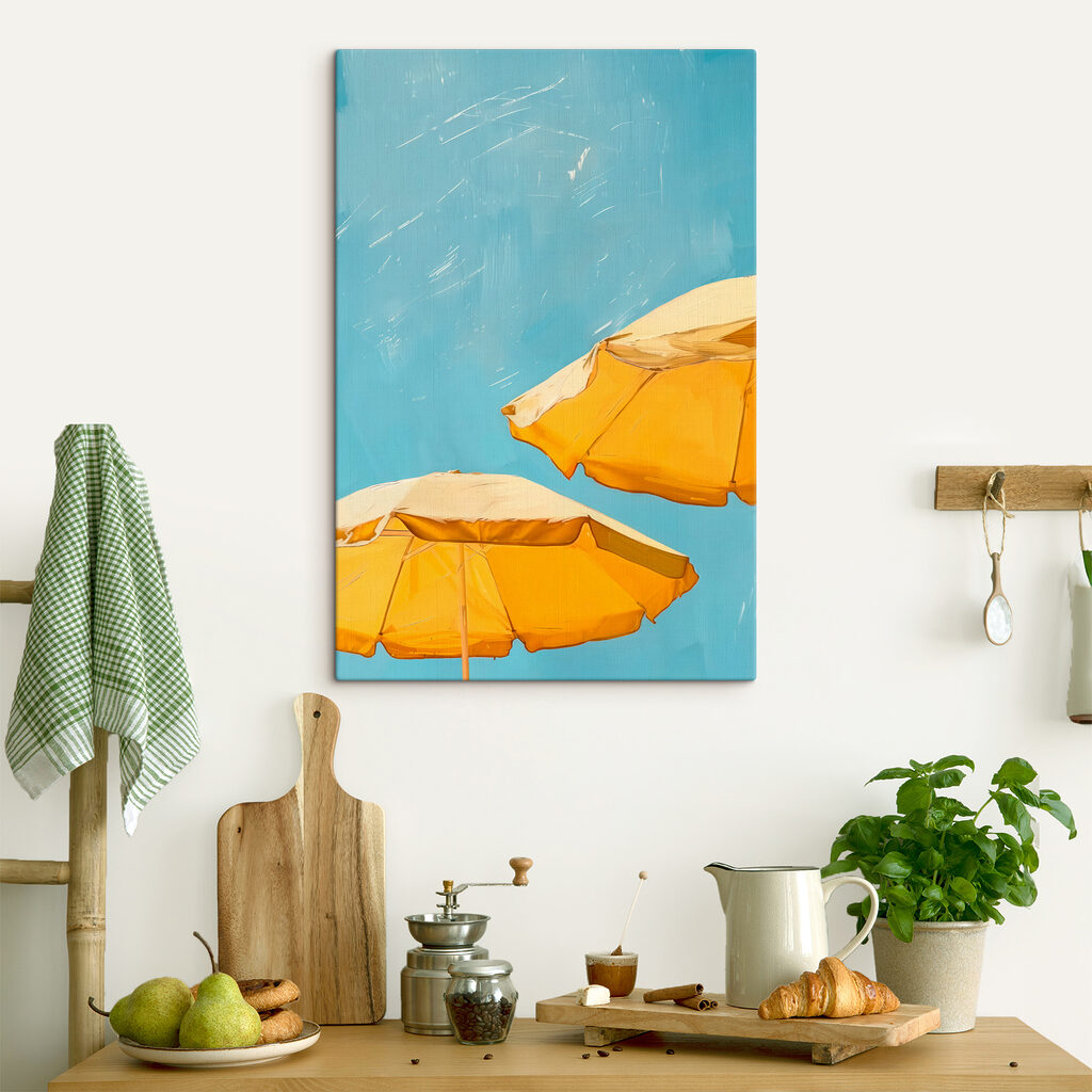 Group of yellow umbrellas