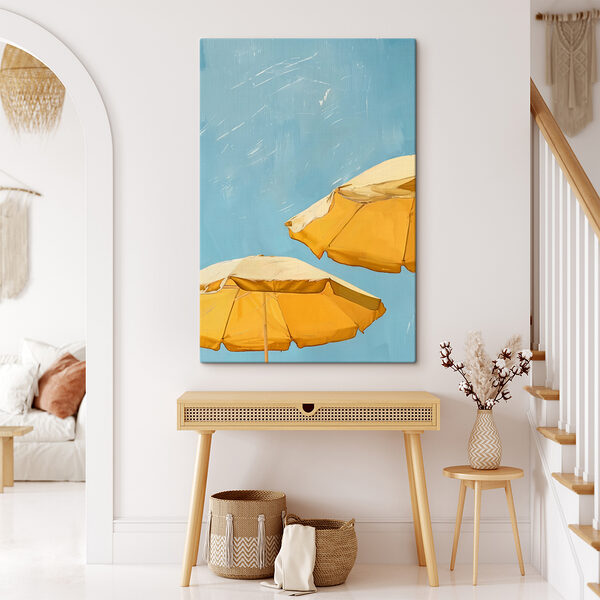 Group of yellow umbrellas