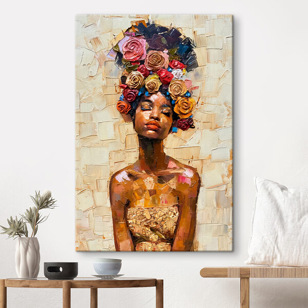 Quadri Dipinto raffigurante una donna con dei fiori tra i capelli (COD: s40508) Quadri Quadri Dipinto raffigurante una donna con dei fiori tra i capelli (COD: s40508)