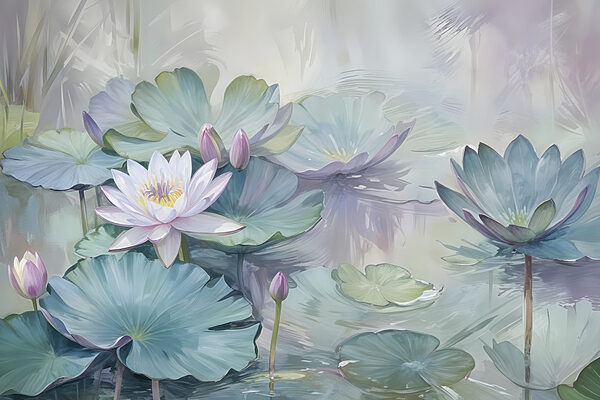 Painting of a flower and leaves