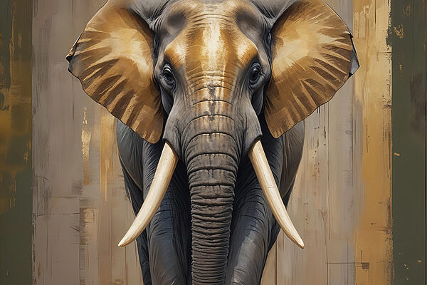 An elephant with large ears An elephant with large ears