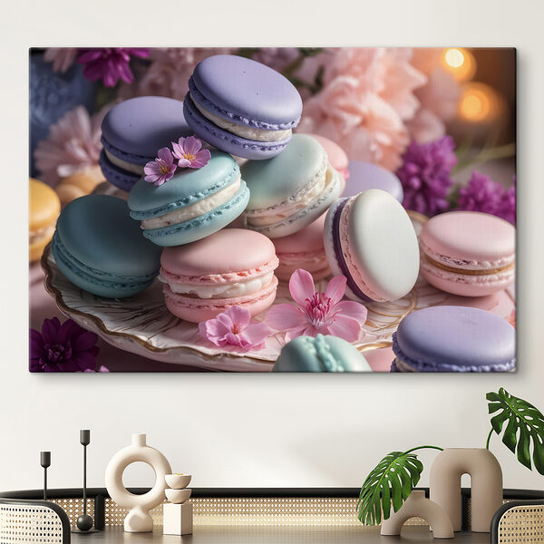 Piatto di macarons colorati Quadri Piatto di macarons colorati