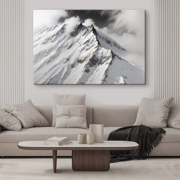 Quadri Quadri Montagna con neve e nuvole (COD: s40553)