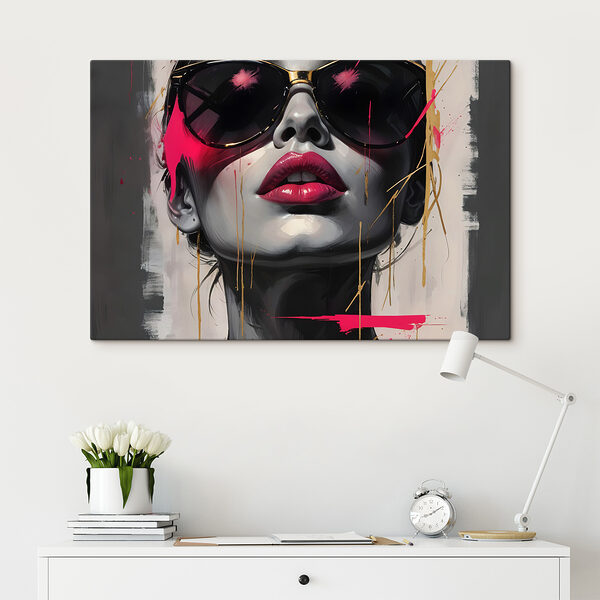 Woman with sunglasses and red lipstick Woman with sunglasses and red lipstick