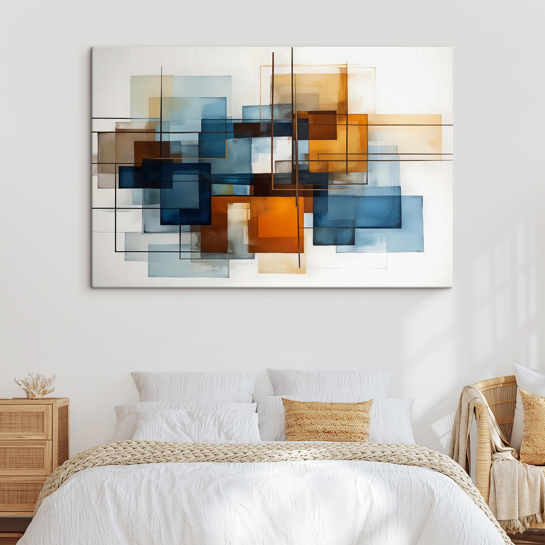 Painting of squares and lines